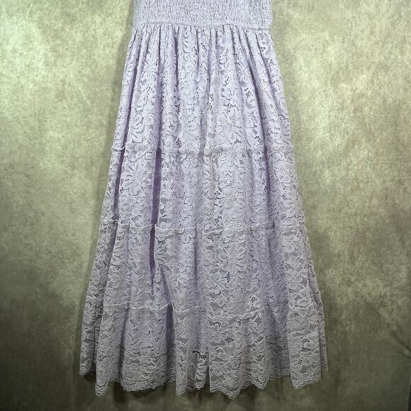 Altar'd State Trystyn Dress Women Small Purple Lace Fit & Flare Midi Tiered Boho - Picture 5 of 10